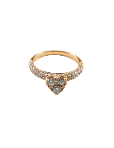 Anello Cuore in Oro Rosa con Diamanti...